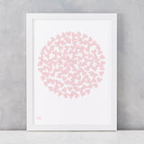 'Confetti Heart' Art Print in Blush Pink