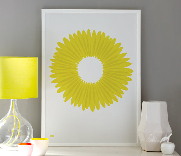Wall Art ideas: Economical Screen Prints, Daisy Petals in bright yellow