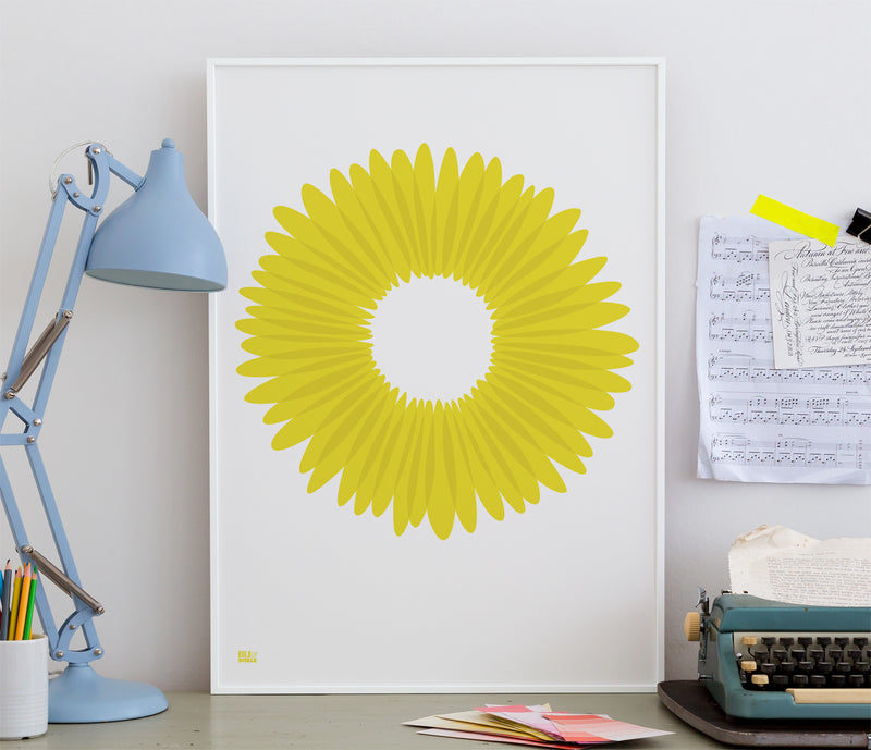 Wall Art ideas: Economical Screen Prints, Daisy Petals in bright yellow