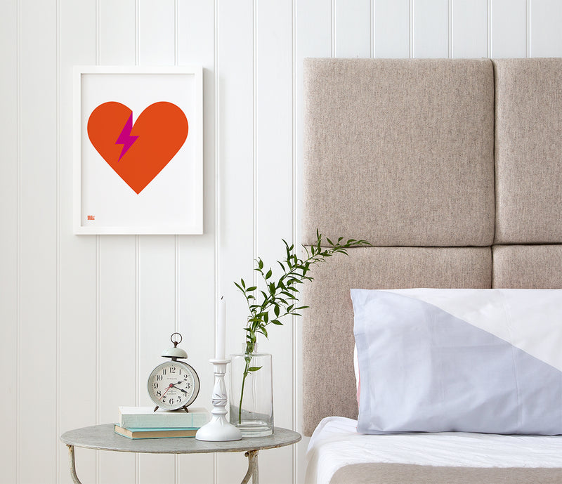 'Lightening Bolt Love' Art Print in Burnt Orange