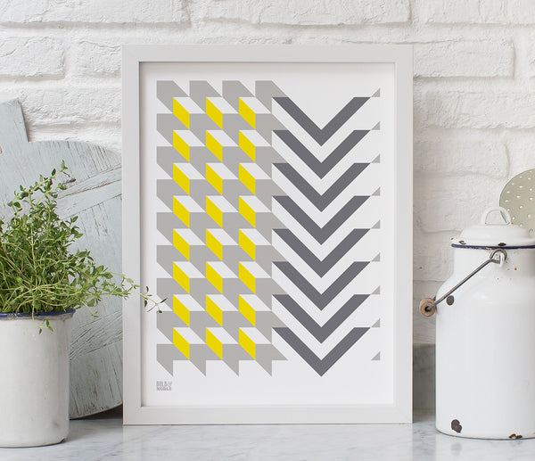 Geometric Chevron Art Print Design, Modern Print Designs for the Home