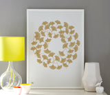 Wall Art ideas: Economical Screen Prints, Ginkgo Leaves in Bronze