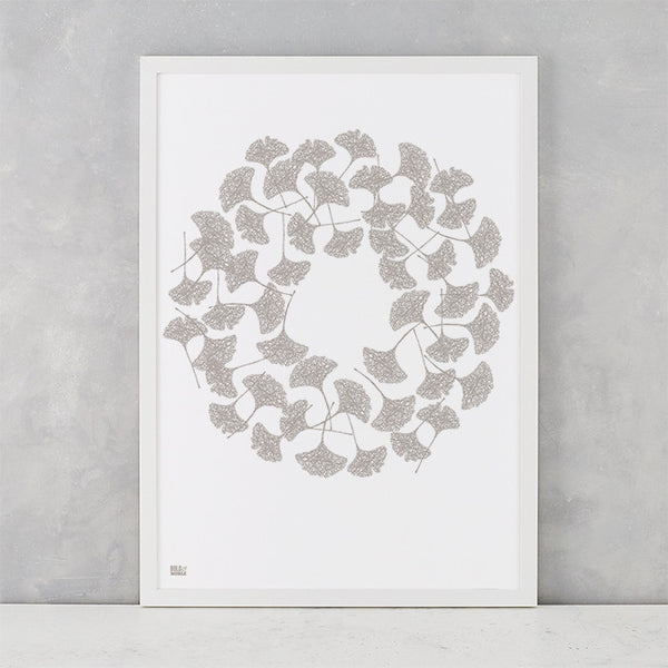 'Ginkgo' Art Print in Warm Stone