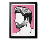 'George Michael' Wham Art Print in Pink