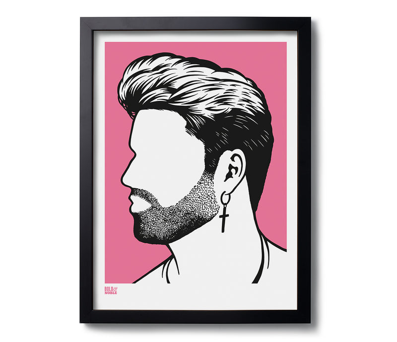 'George Michael' Wham Art Print in Pink