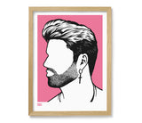 'George Michael' Wham Art Print in Pink