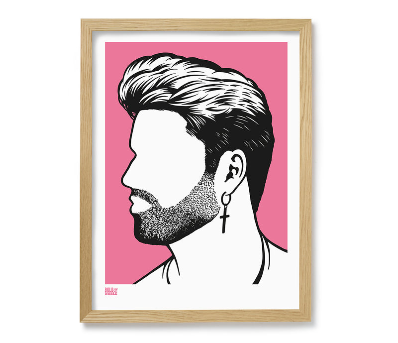 'George Michael' Wham Art Print in Pink