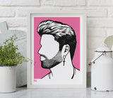 Wall Art ideas: Economical Screen Prints, George Michael print in pink