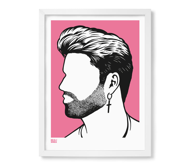 'George Michael' Wham Art Print in Pink