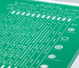 Close up of Grow your Own Planting Guide in Emerald Green, screen printed poster
