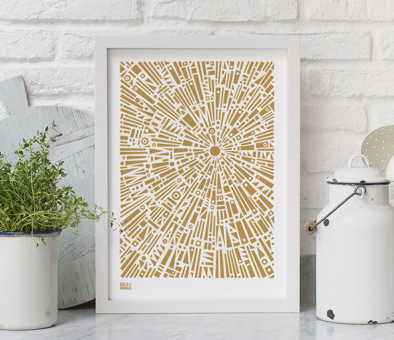 Pictures and Wall Art, Screen Printed Morning Light in Bronze