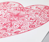 Close Up of My Heart Print in Raspberry Sorbet Pink