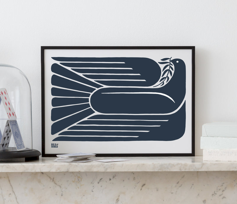 'Peace Dove' Art Print in Sheer Slate