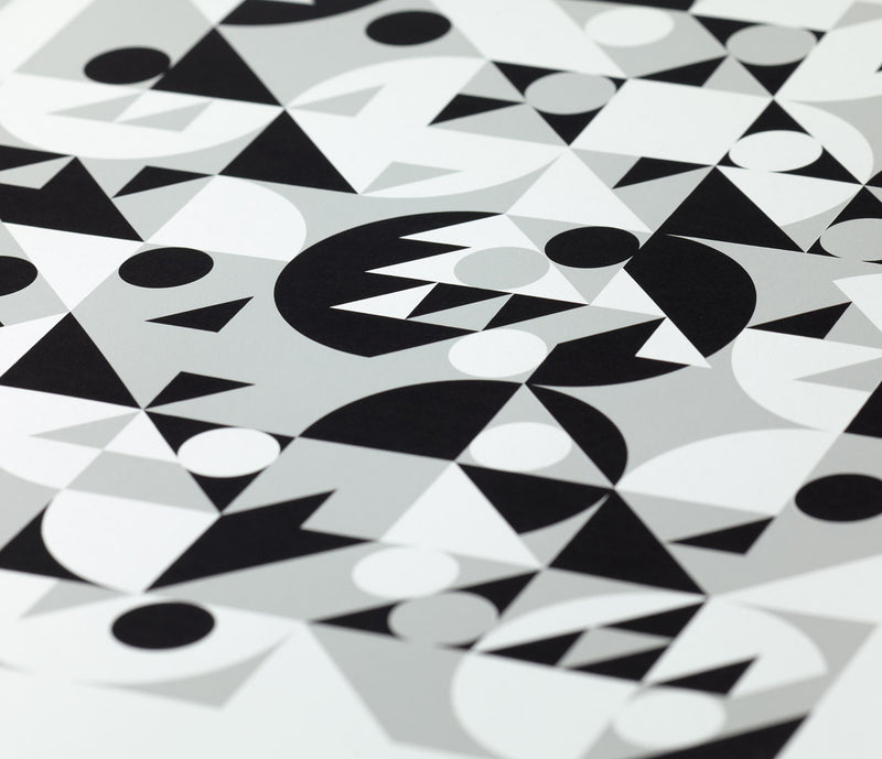 'Stronger' Geometric Art Print in Monochrome