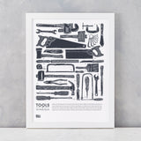 'Tools' The Work Bench Print in Sheer Slate