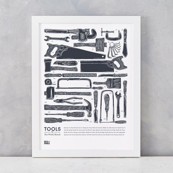 'Tools' The Work Bench Print in Sheer Slate
