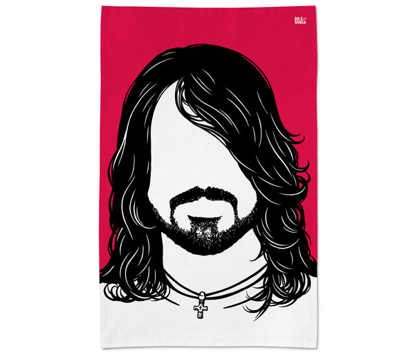 Dave Grohl Rock Icon Tea Towel in Red
