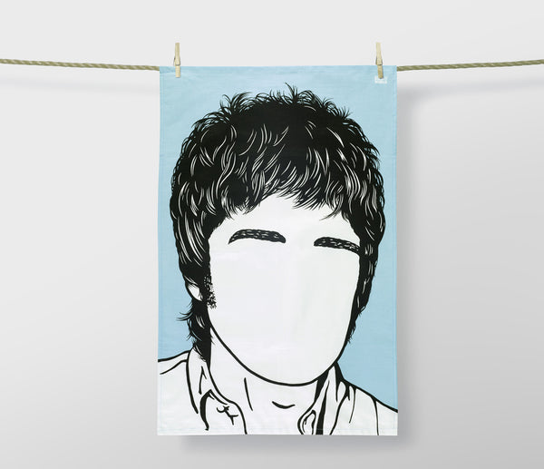 Noel Gallagher Tea Towel in blue