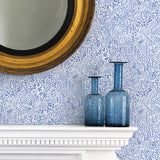 'Coastal Meadow' Wallpaper in Cobalt Blue