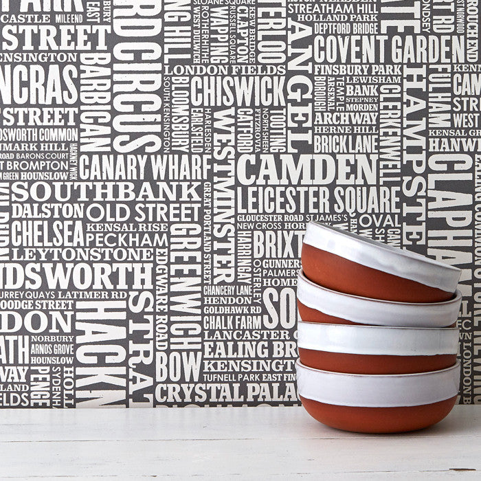 London Type Wallpaper, Printed in the UK, deliver worldwide