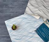 Close up of Linear Waves Wallpaper in Slate Grey