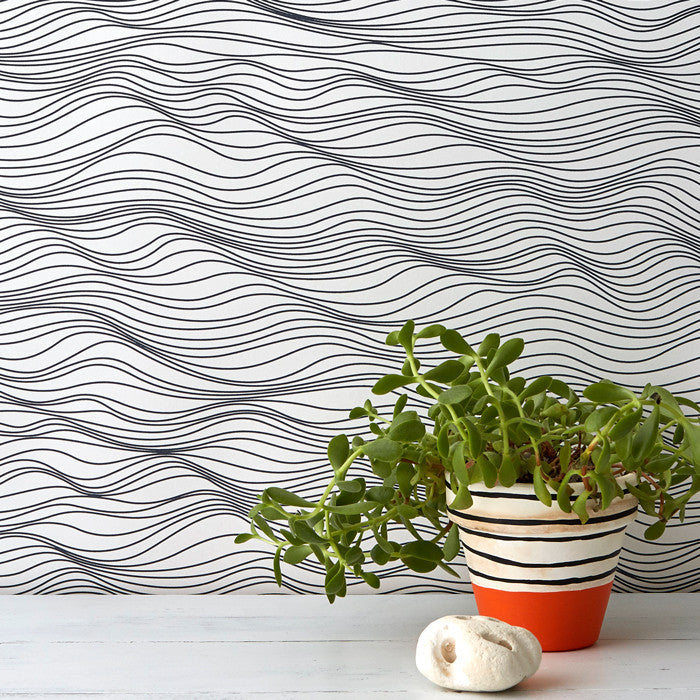 Linear Waves Wallpaper Design, Printed in the UK, deliver worldwide