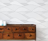 'South Downs' Rolling Hills Wallpaper in Heron Grey