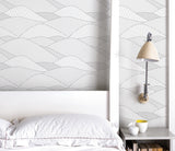 'South Downs' Rolling Hills Wallpaper in Heron Grey