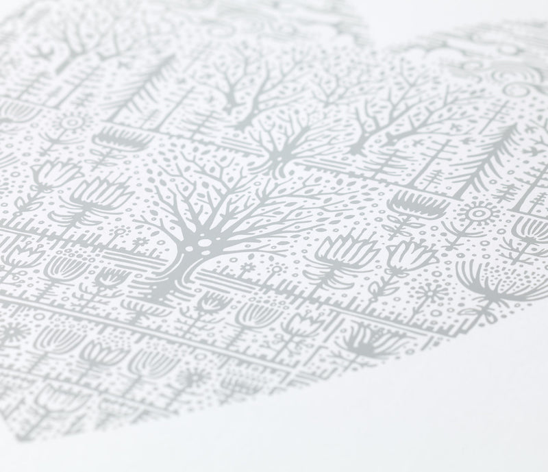 Close up of Illustrated Wild Wood Art Print