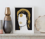 Pictures and Wall Art, Screen Printed David Bowie Ziggy Stardust in Bonze